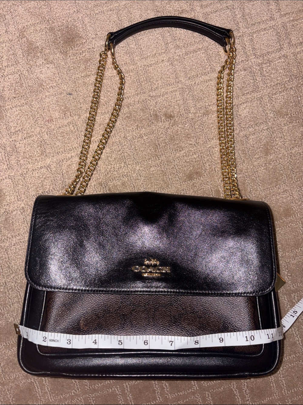 COACH Elodie in Signature canvas/black leather. - Picture 3 of 13